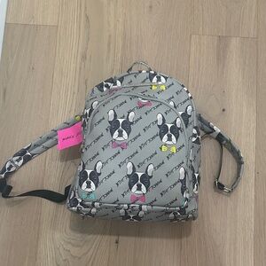 NWT Betsey Johnson FRENCHIE with floral Interior Backpack